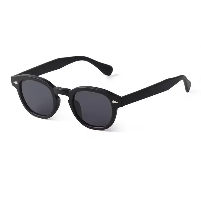 Lunettes de soleil rondes rétro effet écaille pour femme