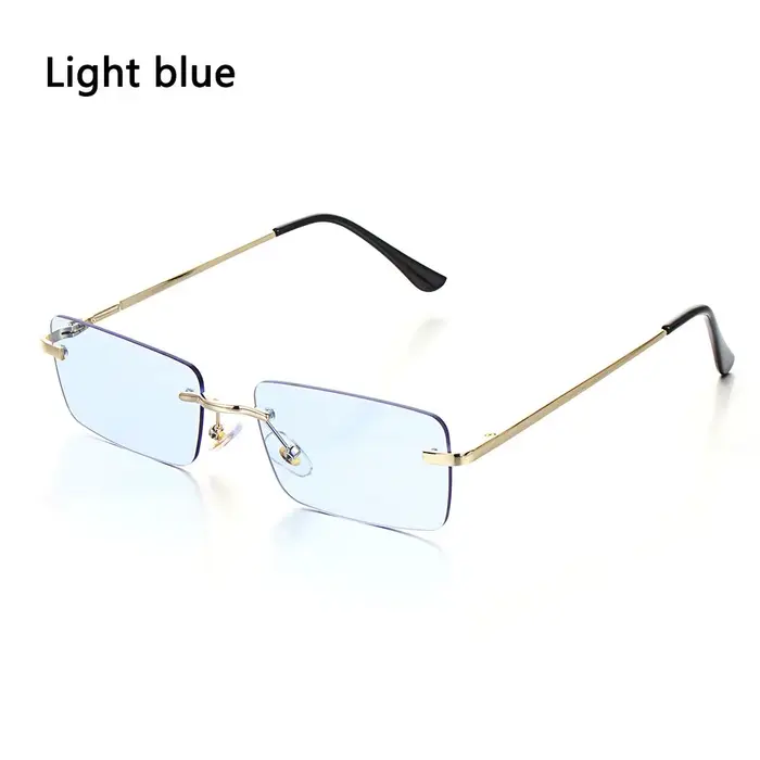 ChimPunk-Lunettes de soleil rectangulaires sans monture pour hommes et femmes, nuances de conduite, 