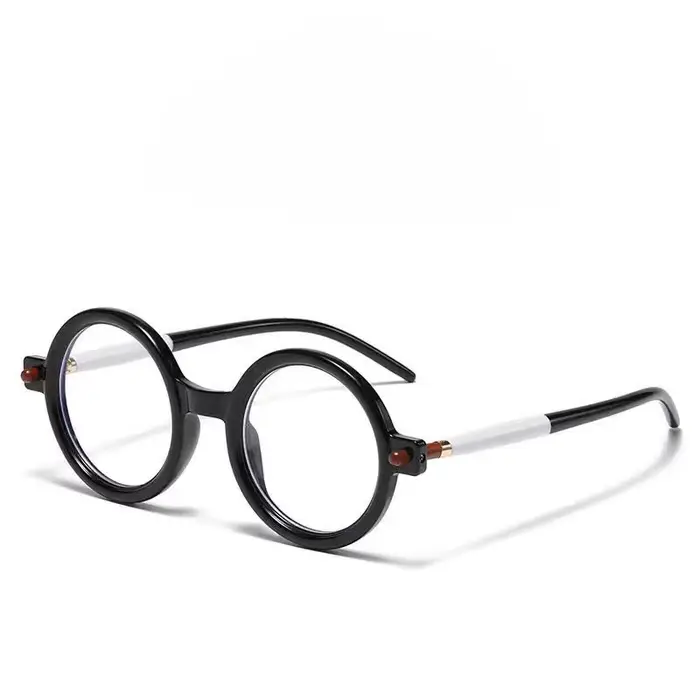 Lunettes de Lecture Rondes Noires et Blanches pour Homme et Femme, Anti-Lumière Bleue, Vintage, Pres