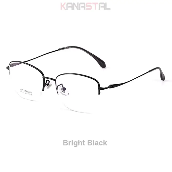 Montures de lunettes demi-cerclées en titane pur pour femmes, verres anti-fatigue, lunettes d'ordina