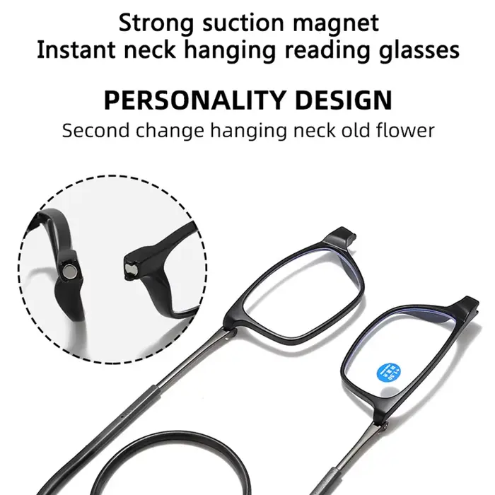 Lunettes de lecture magnétiques portables pour hommes et femmes, lunettes presbytes, aimant suspendu