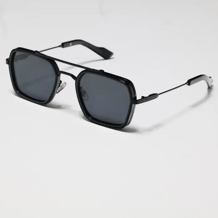 Lunettes de soleil carrées en métal pour hommes et femmes, marque de luxe de styliste, Vintage, ombr