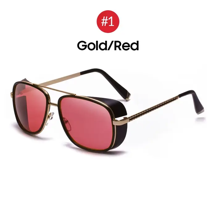 Lunettes de soleil tendance Tony Stark 2026 pour hommes, UV400, style gothique carré, lunettes de so