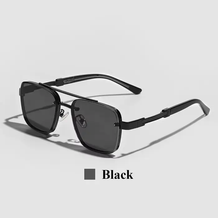 Ruiao – lunettes de soleil carrées pour hommes, monture métallique dégradée, nuances de luxe, UV400,
