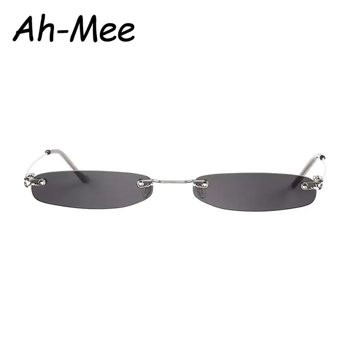 Petites lunettes de soleil femmes hommes marque concepteur sans monture