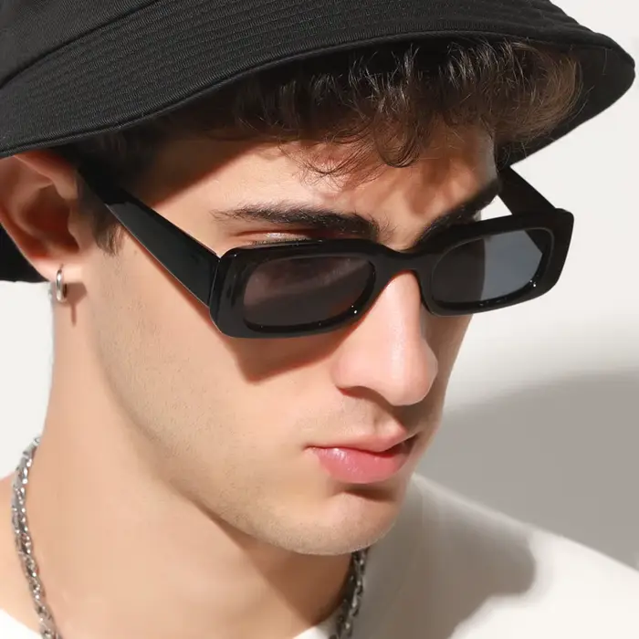 Lunettes de soleil carrées rectangulaires pour hommes
