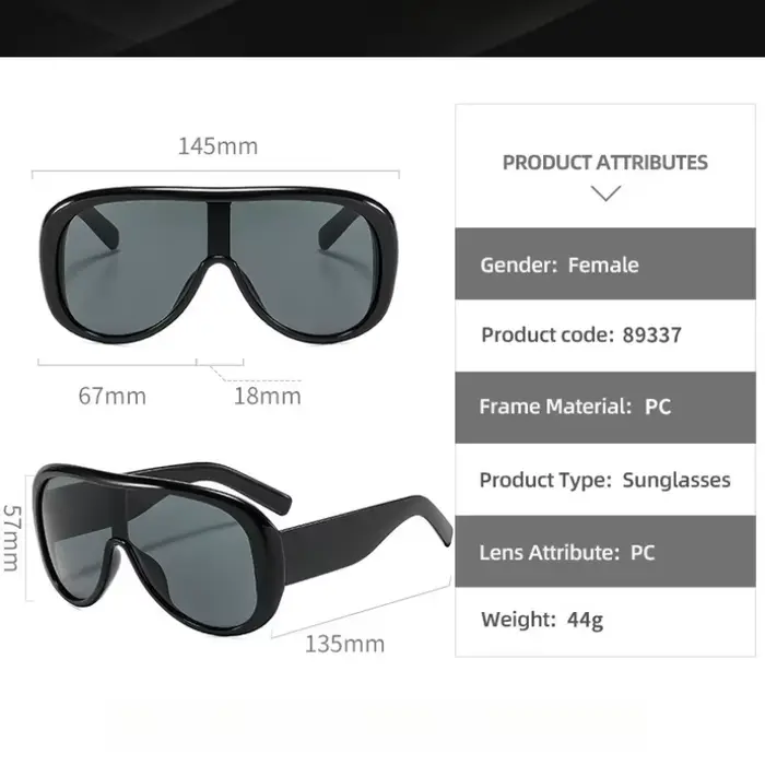Lunettes de soleil carrées surdimensionnées de luxe style bohème