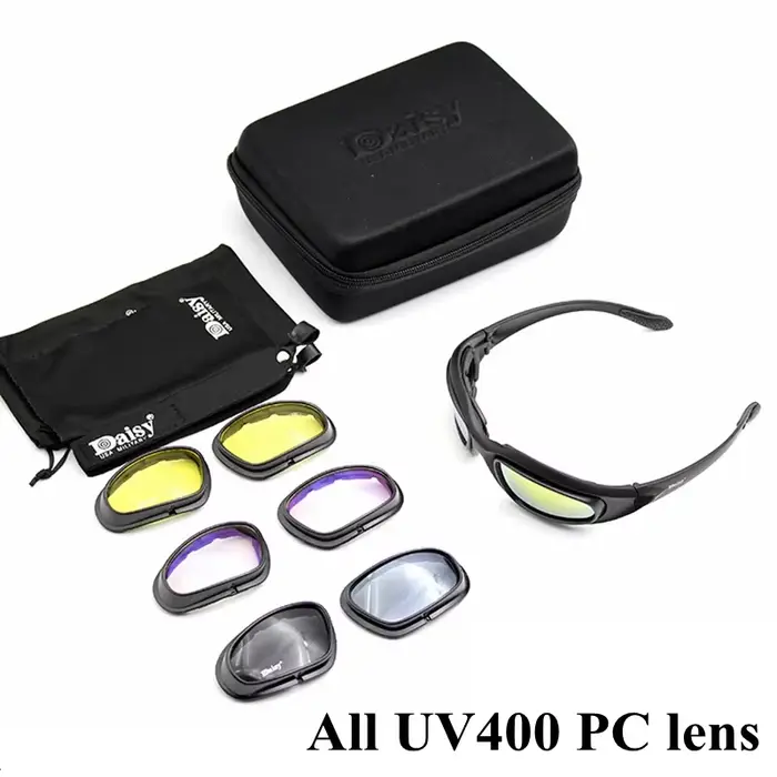 Lunettes de soleil unisexes Desert 4 lentilles, protection UV, sports de plein air, chasse, randonné