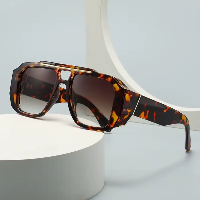 Lunettes de soleil carrées surdimensionnées vintage 2026 pour hommes et femmes, de marque de luxe, à