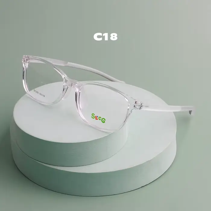 SECG TR90-Lunettes transparentes pour enfants, monture en silicone ultra légère, contrevenants myopi