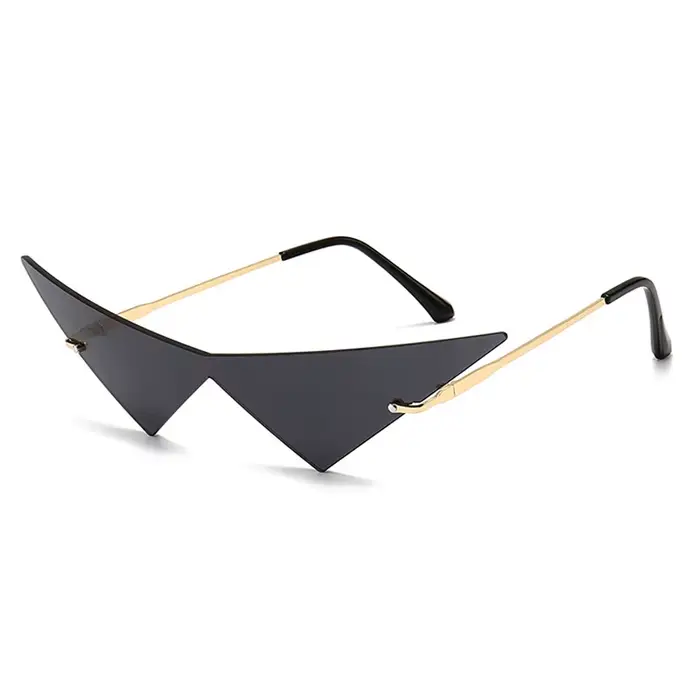 Buc& EI-Lunettes de soleil triangle pour femmes et hommes, une pièce, vintage, sans monture, verres 