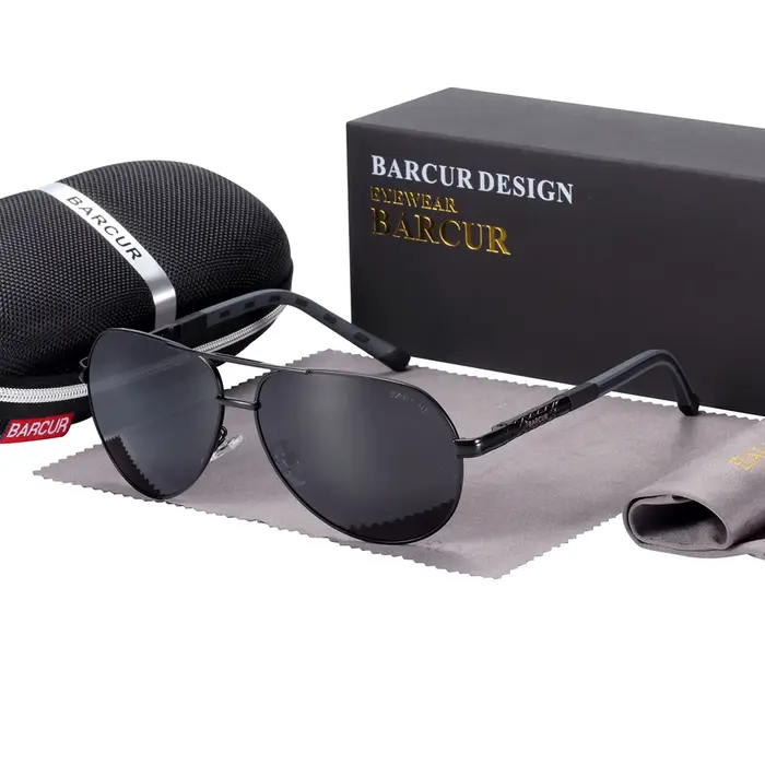 BARCUR hommes lunettes de soleil polarisées homme concepteur lunettes rouges classique lunettes de s