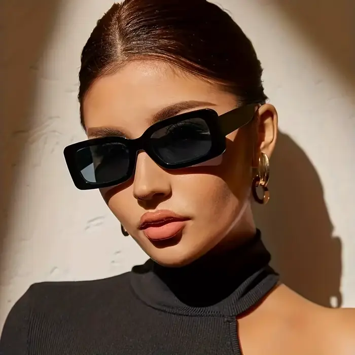 Lunettes de soleil rectangulaires à la mode pour femmes et hommes