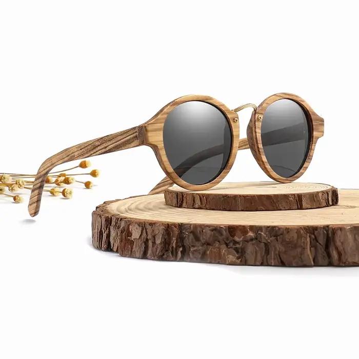 Lunettes de soleil en bois zèbre pour hommes et femmes