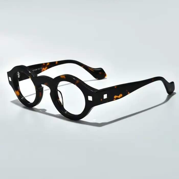 Lunettes de soleil rétro turquoise à monture ronde pour hommes