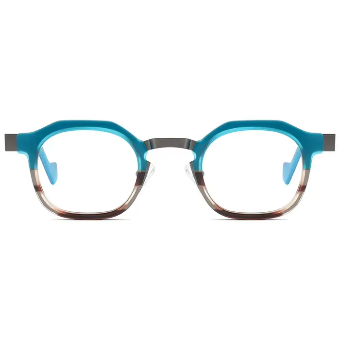 Lunettes d'art à la mode en acétate avec cadre rond en métal