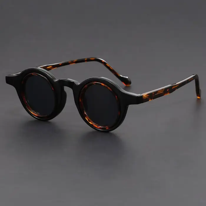 Lunettes de soleil rétro à petite monture pour hommes et femmes, lunettes rondes Steampunk, Y2K Punk