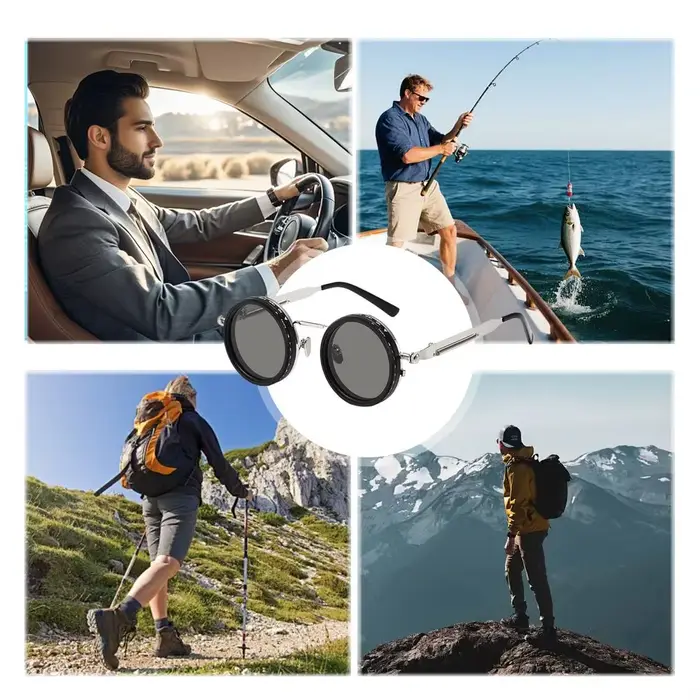 Lunettes de soleil polarisées rondes pour hommes ND9