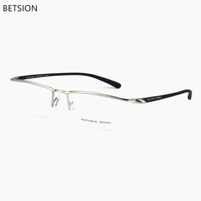 BETSION – lunettes en alliage de titane pour hommes et femmes, monture demi-bord, verres de Prescrip