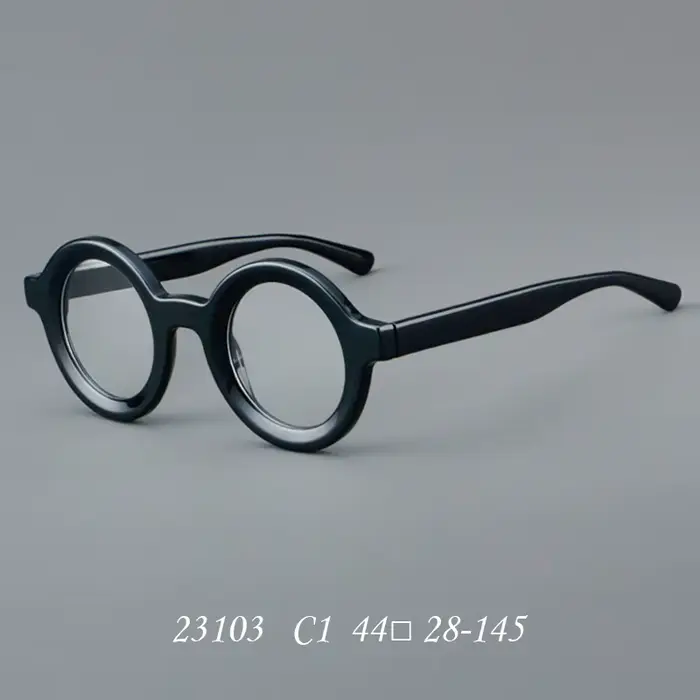 OKH lunettes en acétate rétro monture ronde mode femmes lunettes lentilles optiques avec recette lun