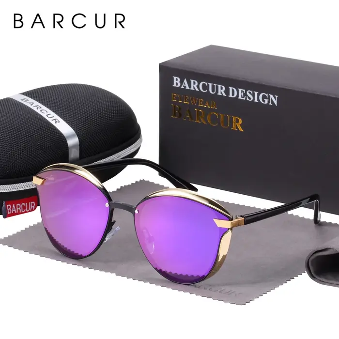 Lunettes de soleil femmes polarisées mode BARCUR lunettes de soleil rondes lunettes de soleil femme