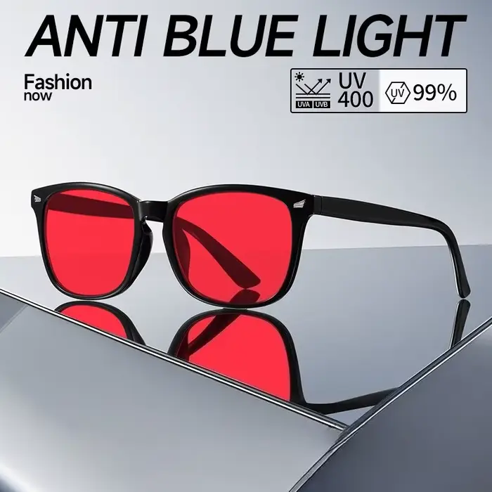 Lunettes Anti-lumière bleue avec lentilles teintées rouges, meilleur sommeil, filtre à lentille roug