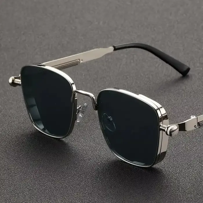 Lunettes de soleil de conduite haut de gamme pour hommes, anti-UV, en métal de haute qualité, style punk, tendances mode, protection UV400