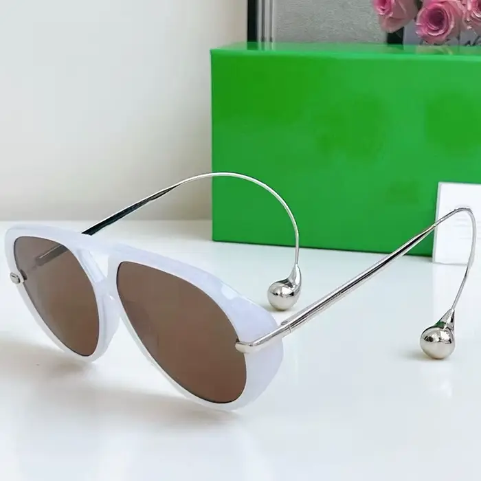 Nouvelles Lunettes de Soleil Aviateur Oversize de Luxe pour Femme, de Marque Designer, en Métal, Sty