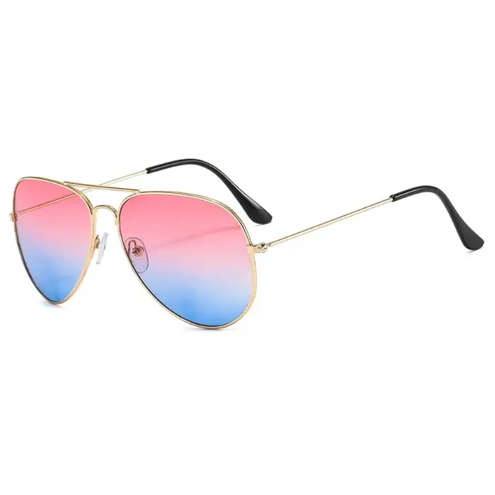 Lunettes de soleil aviateur rétro classiques à double pont, verres dégradés UV400, monture métallique, pour hommes et femmes, protection solaire, plage, conduite