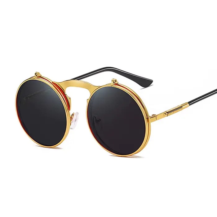 Lunettes de soleil rondes Steampunk pour hommes