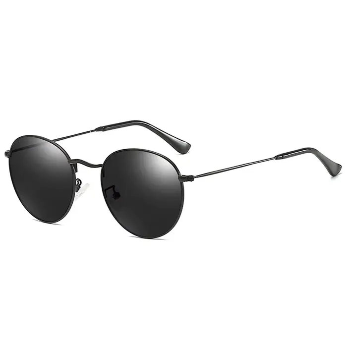 Lunettes de soleil rondes en métal teinté pour myopie, verres de Prescription classiques pour hommes