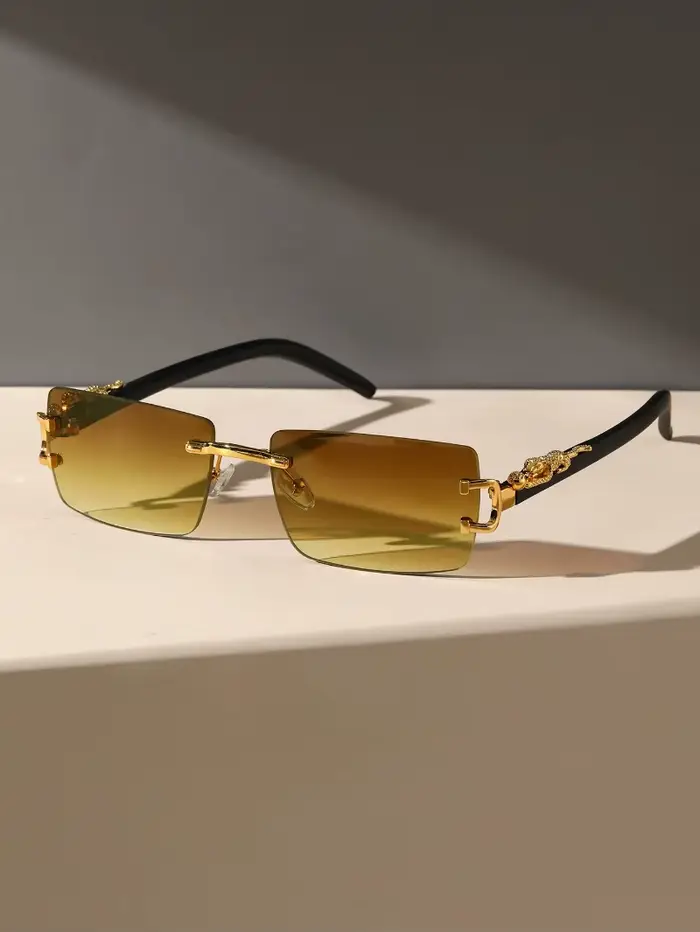 Lunettes de soleil rectangulaires sans cadre