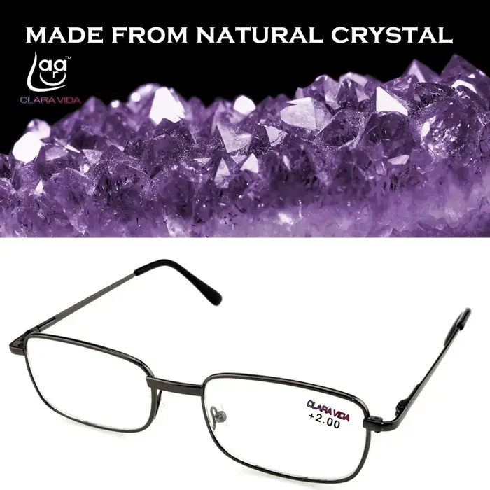 Clara Vida-Lunettes de lecture à monture en alliage pour hommes et femmes, verres en cristal naturel