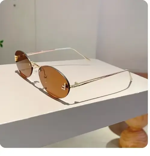 Lunettes de soleil ovales sans bords pour femmes, nouvelle mode, verres océan dégradés, lunettes de 