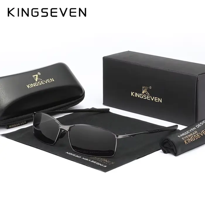 KINGSEVEN mode alliage cadre lunettes de soleil hommes UV400 polarisé rectangulaire lunettes de cycl
