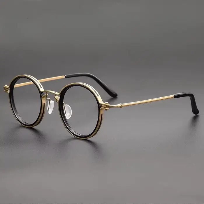 Monture de lunettes ronde classique pour hommes, conception rétro à jante complète avec Construction