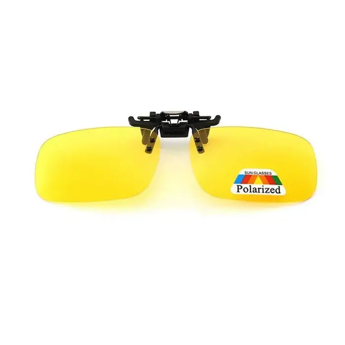 Lunettes de soleil polarisées à verres gris, clip sur rabattable UV 380, lunettes de vision nocturne