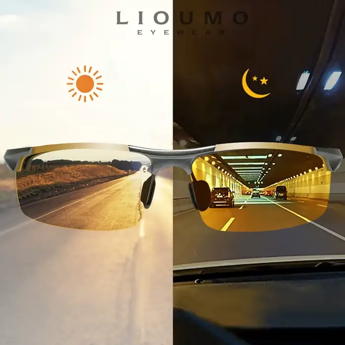 Top Anti-éblouissement jour nuit Vision lunettes pour la conduite hommes lunettes de soleil polarisé