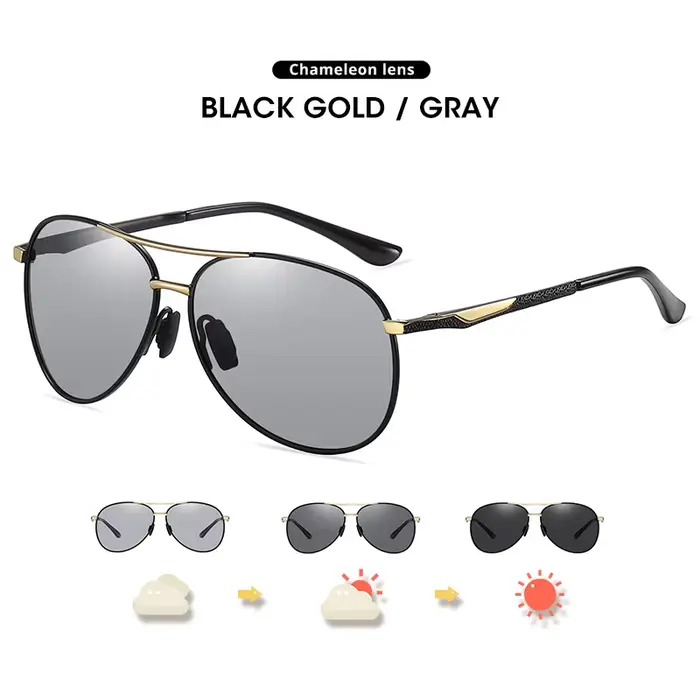 LIOUMO Aviation lunettes de soleil polarisées hommes lunettes photochromiques de qualité supérieure 