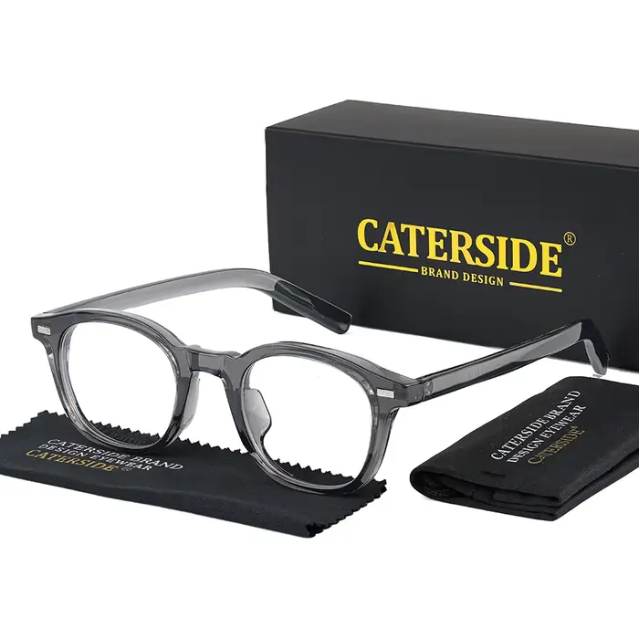 Caterside Vintage carré plaine verre lunettes hommes femmes TR90 cadre haute qualité