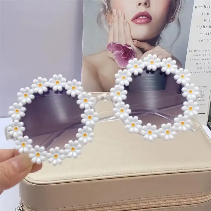 AndrSunglasses-Lunettes de soleil fleur rondes pour femmes