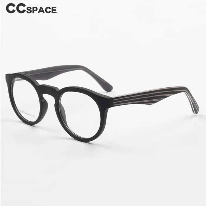 Lunettes Optiques Rondes Rétro pour Homme et Femme, Monture en Acétate, Bois, Mars, Mode 46699