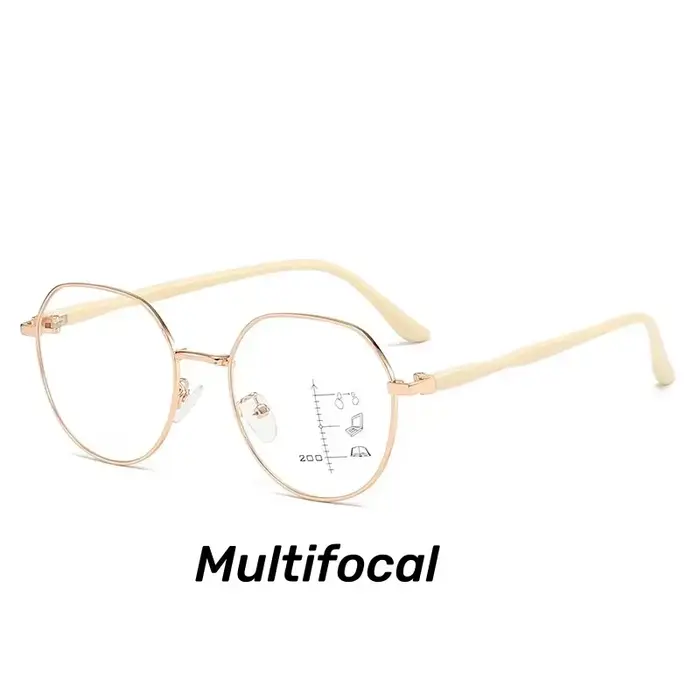 Lunettes de lecture multifocales progressives de luxe, monture métallique ultralégère, Anti-lumière 