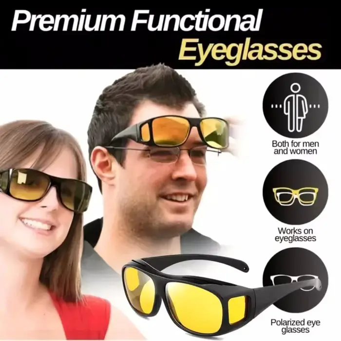 Lunettes de vision nocturne haute définition pour la conduite, lunettes spécialisées pour les conducteurs et conductrices, lunettes anti-vent pour la conduite