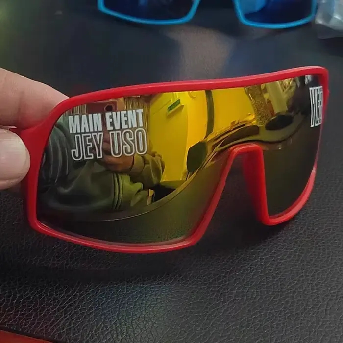 Lunettes de soleil Jey Uso Sports Shades USOS Yeet vertes, lunettes de lutte Bloodline, lunettes pou