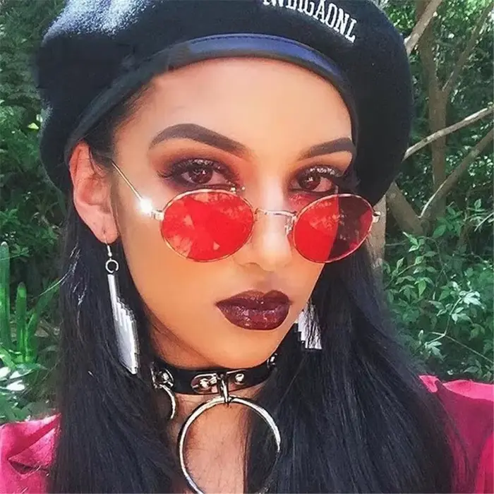 Lunettes de soleil ovales vintage pour femmes