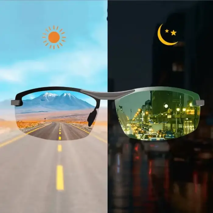 Lunettes de soleil polarisées intelligentes photochromiques jour et nuit pour homme et femme