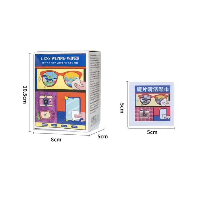 Lot de 100 lingettes nettoyantes anti-buée pour lunettes, chiffons de nettoyage d'écran, lingettes a