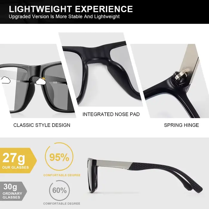 Lunettes de soleil photochromiques pour hommes et femmes