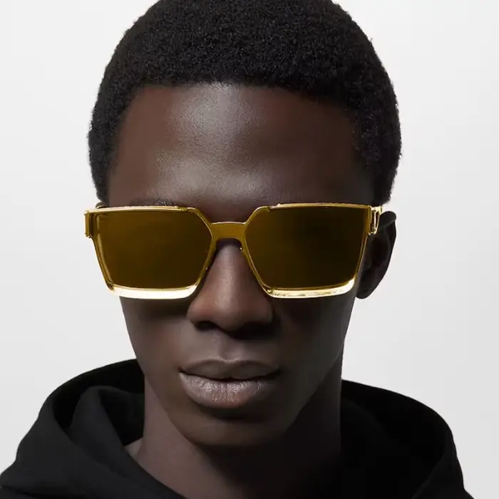 Mode Vintage carré or lunettes de soleil femmes pour hommes